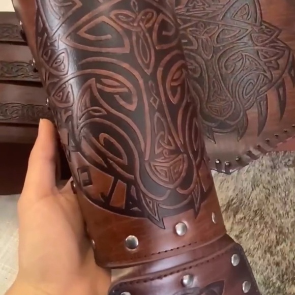 Brand New, Warrior Chest Armor w/ Viking Fenrir Brace, Warrior Set For Ren Faire - Picture 7 of 12